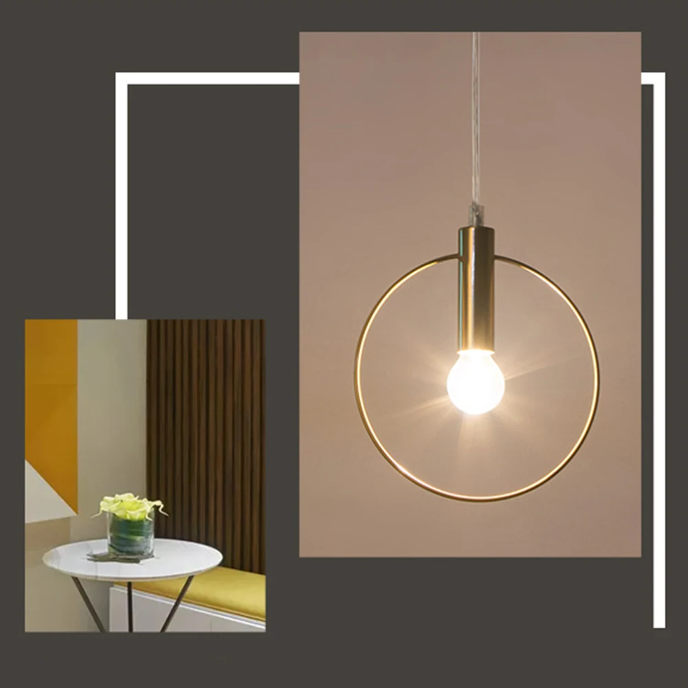 E14 Pendant Light Cafe Balcony Modern Kitchen Hotel Hanging Dining Room Hall Bar Easy Install Single Ring Home Decoration | Лампы и