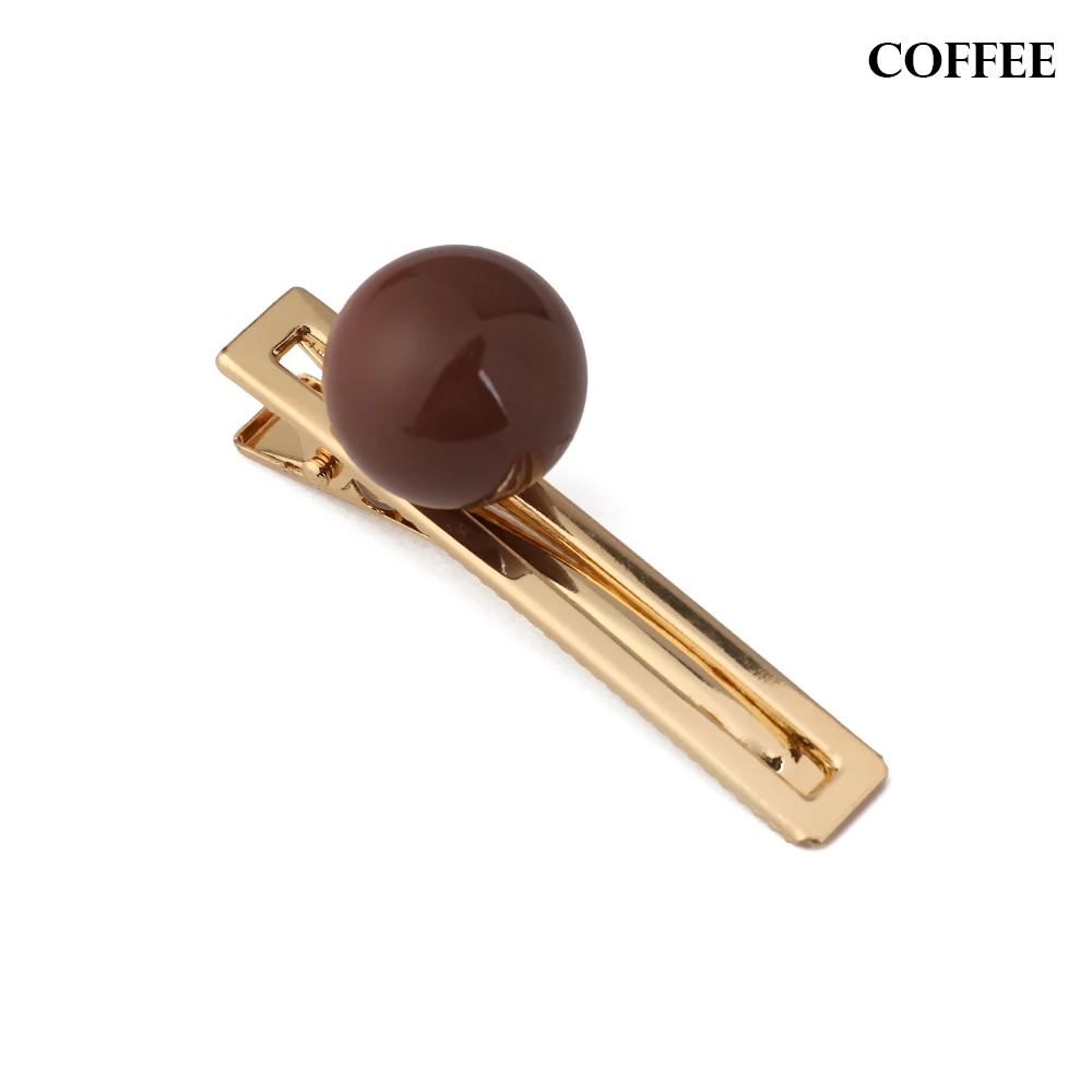 coffee 1 шт., модные яркие цвета, акриловые заколки для волос, аксессуары для волос для женщин и девочек, корейский металл, золотой цвет, заколки для волос - Цвет: coffee