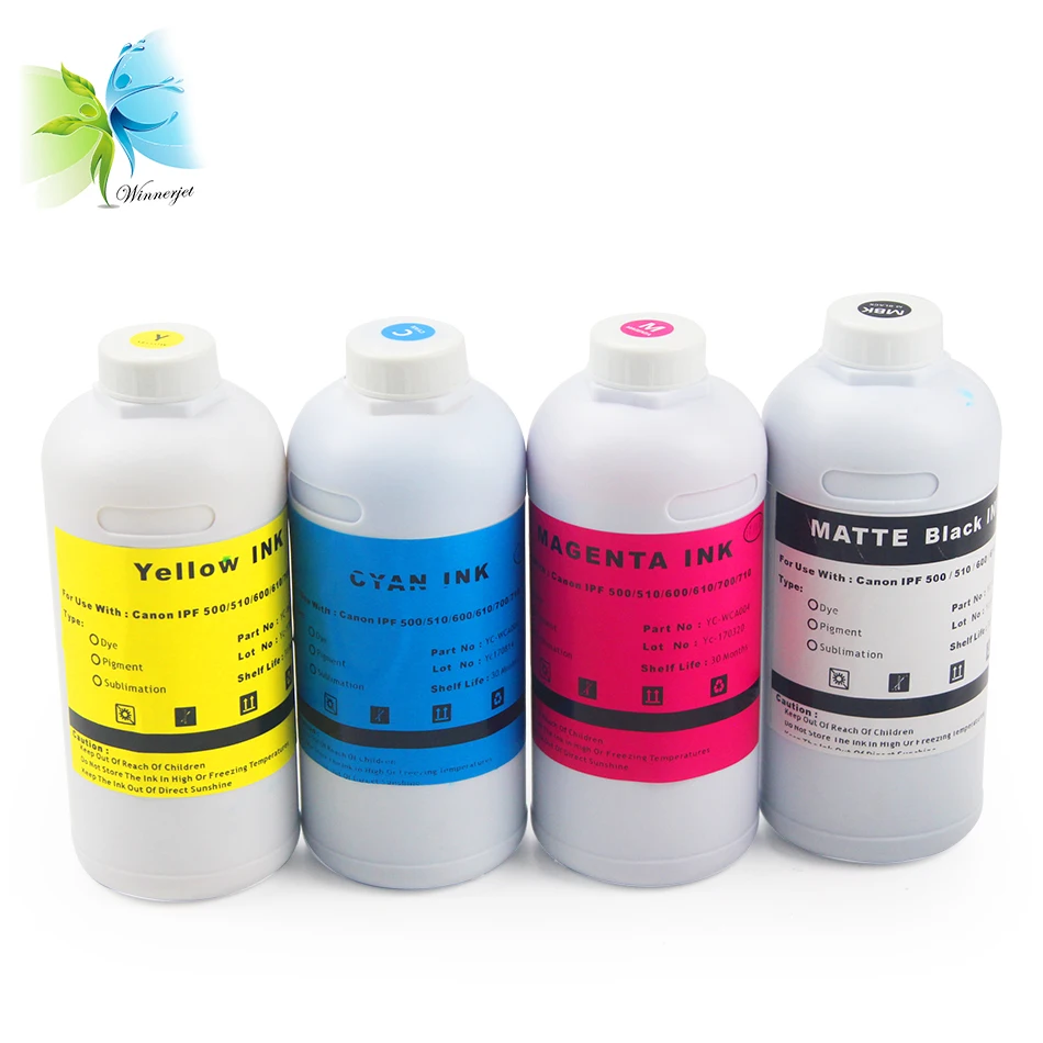 WINNERJET 1000 мл пигментные чернила для Canon PFI102 iPF 500 510 600 605 610 700 710 принтер|ink 1000ml|canon 6pigment