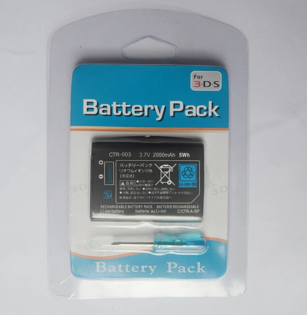 2000mAh 3.7V Replacement Rechargeable Li-ion Battery Pack with Free Tool Screwdriver for Nintend 3DS | Электроника