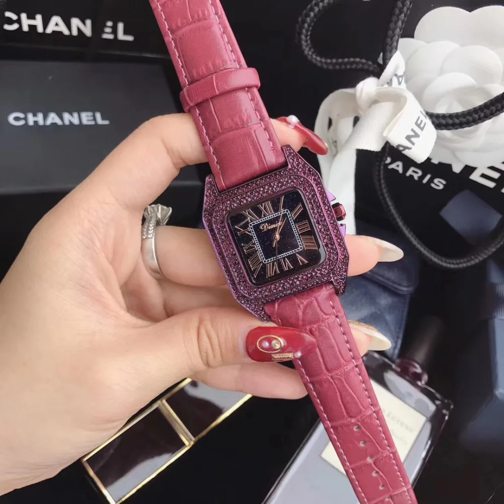 Часы наручные женские кварцевые с кристаллами Модные Винтажные элегантные