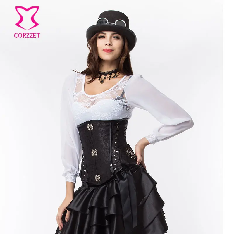 Корсет в стиле стимпанк корсаж под грудью коричневого цвета корсет размера плюс