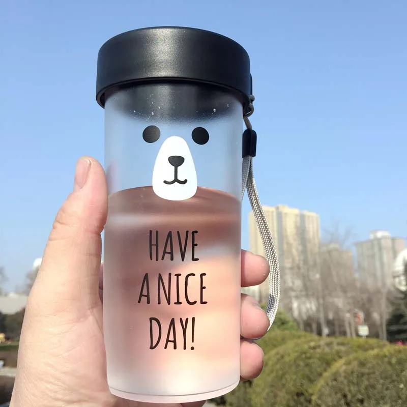 Спортивная бутылка для воды 360 мл модная пластиковая карамельных цветов подходит