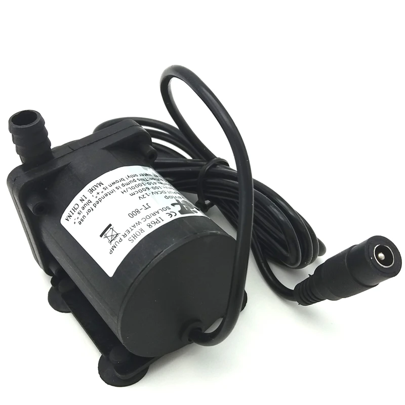800A с источником питания от постоянного тока, 6 V-24 V циркуляции воды погружной мотор водяной насос на солнечной батарее с бесщеточным двигателем 1000L/ч