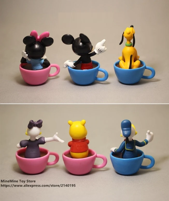 DISNEY Микки Маус Минни кофейная чашка 6 шт./компл. 7 см фигурка осанки коллекция