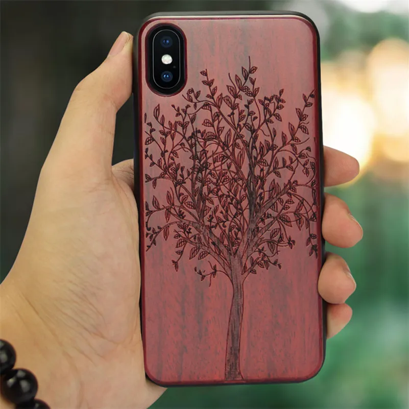 Для iPhone 7 8 Plus Xs чехол Дерево с уникальным натуральным деревом противоударный