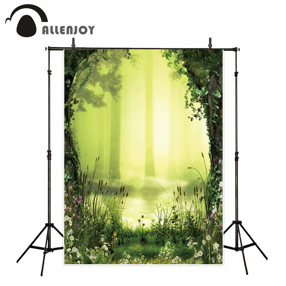 Allenjoy зеленый лес пруд красивый вид трава водная сторона растения боке Страна