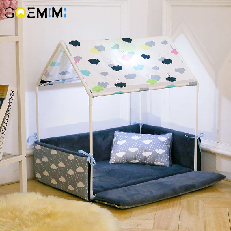 Washable Home Shape Dog Bed with Detachable Cozy House for Puppy Dogs, Cats, and Small Animals - Tent Dog Kennel, Home Products image 2