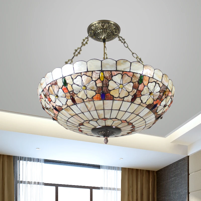 European lighting retro atmosphere lamp shell bedroom study room Coffee hall bar home anti Chandelier | Освещение