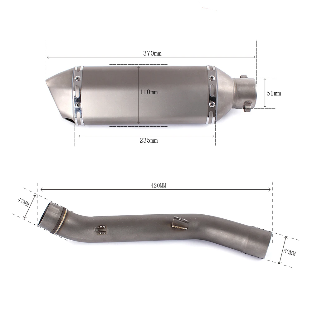 GT мотор-средняя выхлопная труба мотоцикла круглый глушитель с выхлопом для Kawasaki