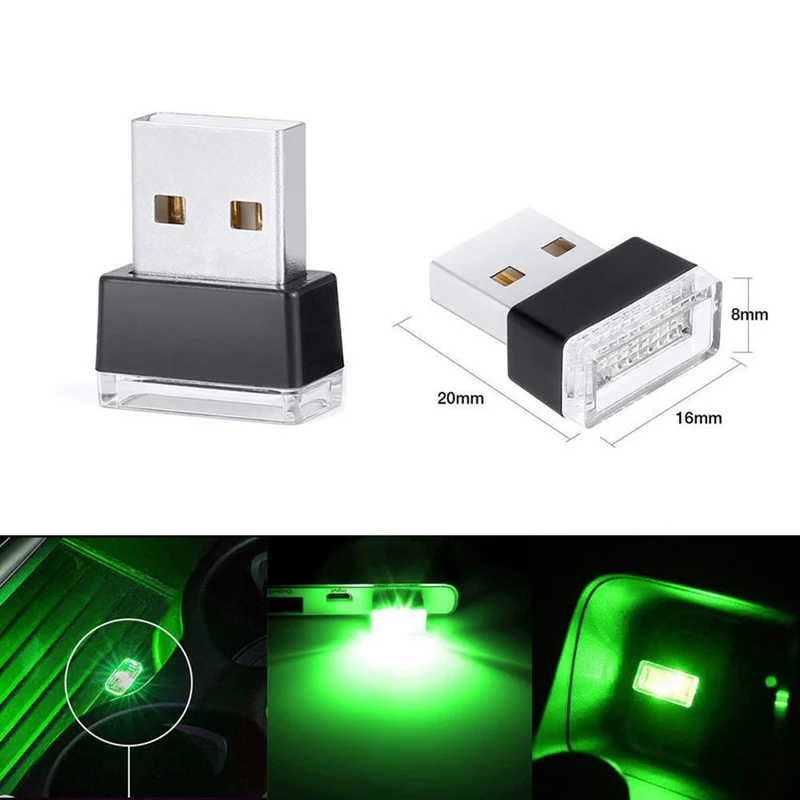 GR USB СВЕТОДИОДНЫЙ светильник s Универсальный ПК штекер интерьер автомобиля Ночной светильник красный/синий/белый авто мотоцикл декоративная лампа - Цвет: GR