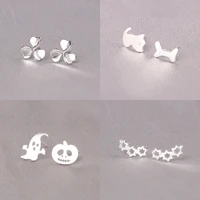 silver color cute dog earrings for women casual style girl earings personality jewelry