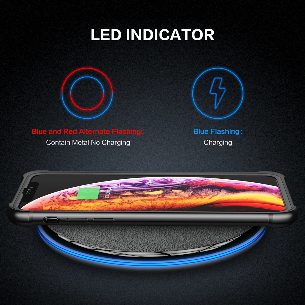 Беспроводное зарядное устройство FLOVEME для iPhone XR универсальное беспроводное Samsung