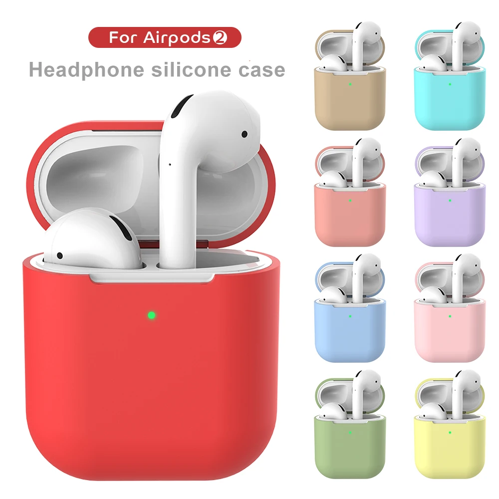 Мягкий Силиконовый противоударный чехол для наушников Apple AirPods 2 го поколения
