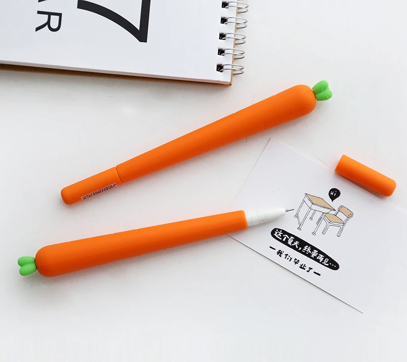 

5PCS WUMEI Carrot Gel Pen 0.5mmBlack Pen Signing Pen
