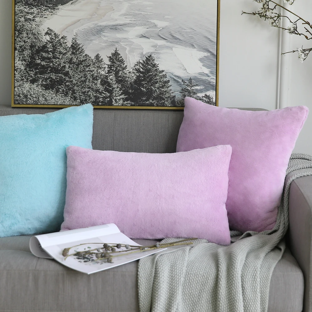 Декоративная Подушка Крышка Роскошная теплая обувь на платформе из искусственного кроличьего меха; сапоги Подушка Чехол супермягкая подушка для дивана Спальня автомобиля