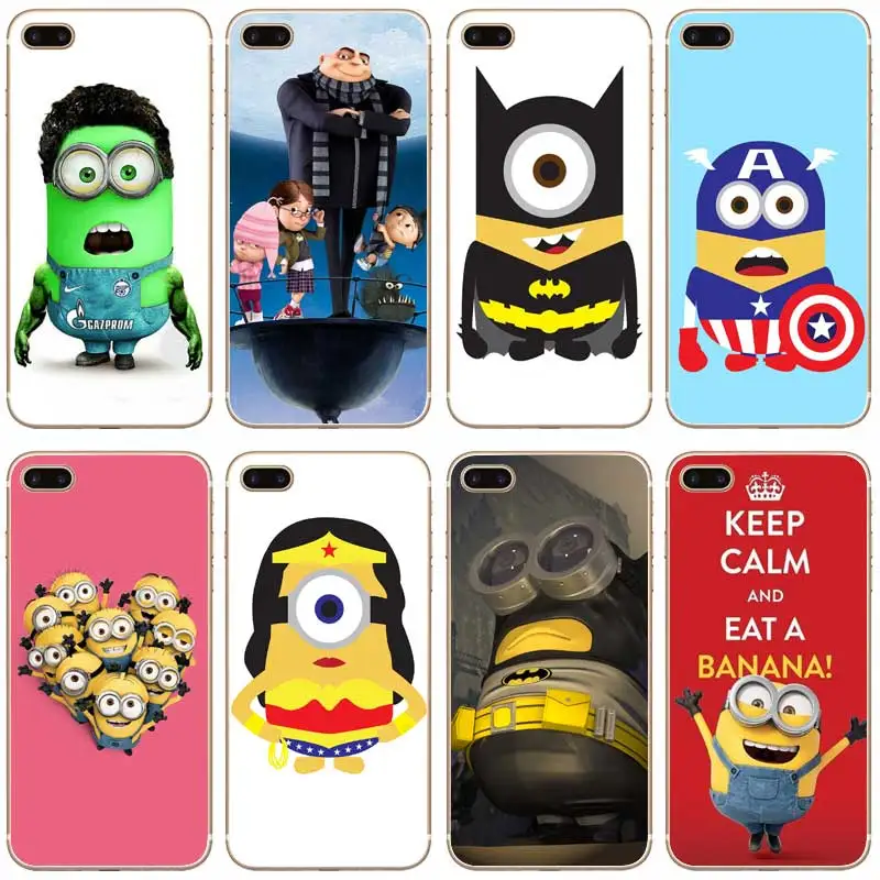 H511 Боб Миньоны Радуга Единорог Прозрачный Жесткий Тонкий чехол для Apple iPhone XR XS Max 4