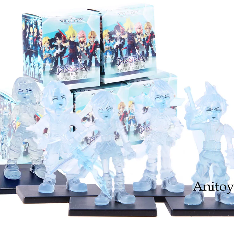 B with retail box 5 шт./компл. Клауд страйф Final Fantasy VII Dissidia Final Fantasy Цвет прозрачный фигурка из ПВХ, Коллекционная модель, игрушка - Цвет: B with retail box