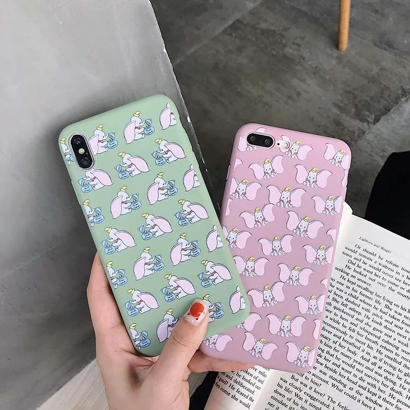 Милый мультяшный чехол для телефона Dumbo iPhone X XR XS Max 6 6S Plus мягкий силиконовый 7 8