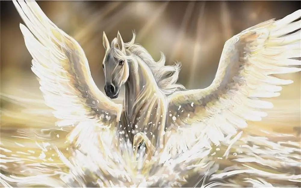 Пользовательские размеры 3d фото обои Гостиная росписи белая муха лошадь картина