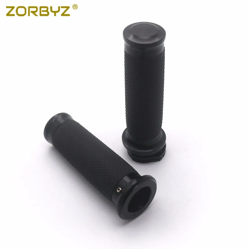 ZORBYZ 25 мм штыри Черный ЧПУ алюминий резиновые ручки на руль для Harley Sportster Touring Dyna Softail заказ