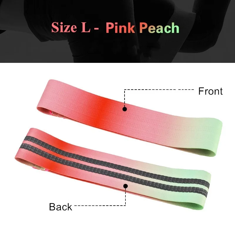 Pink Peach-L Эластичная лента для йоги, Резиновая, для фитнеса, тренировок, для спортзала, Натяжная веревка, для талии, для верхней ноги, для йоги, тянущийся ремень, для бедер, круг, градиентный цвет - Цвет: Pink Peach-L