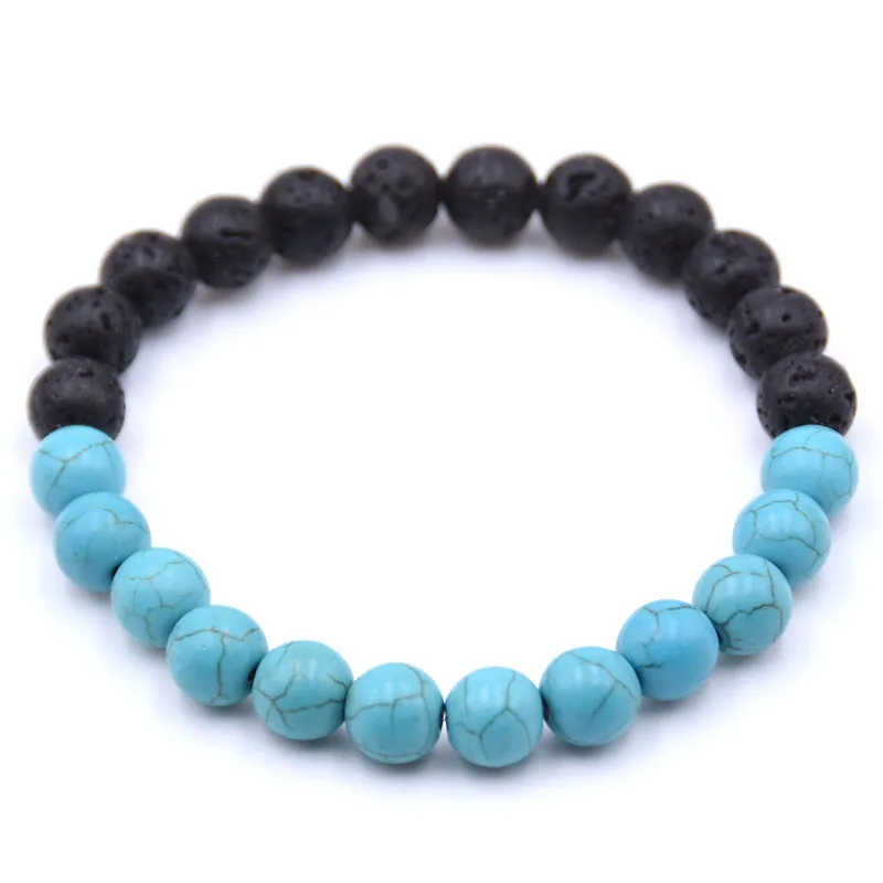 Fashion Double color Natural stone 8mm beads Bracelet men high quality Round Chain Bracelets For Women&ampMen pulseras | Украшения и