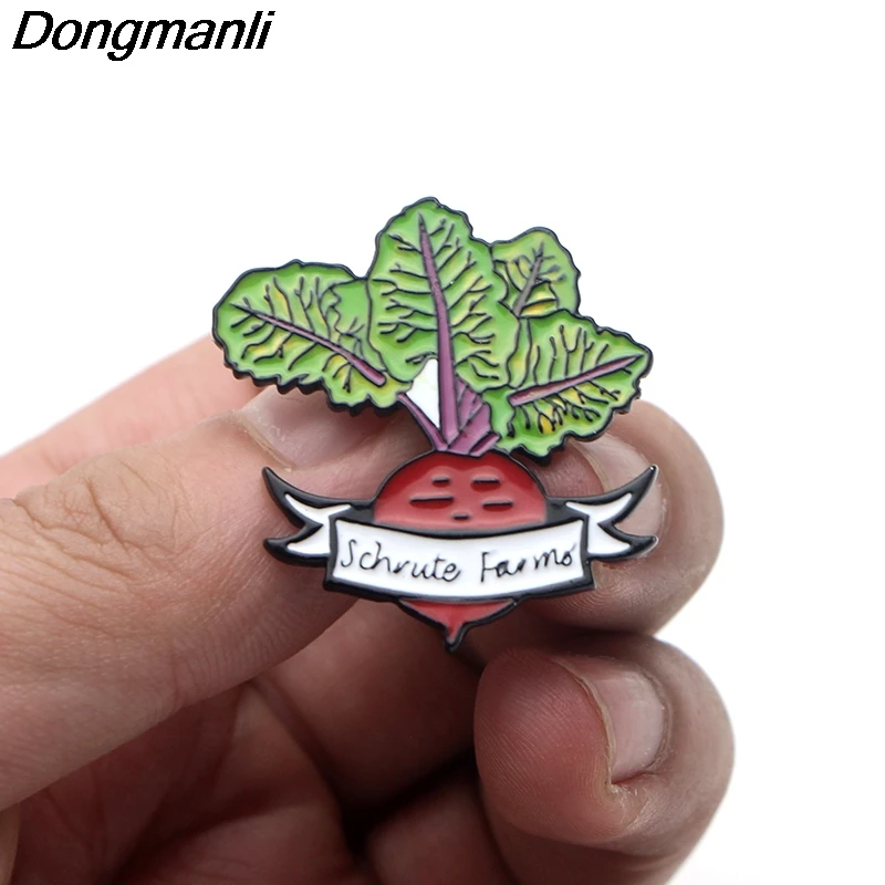 P3551 Dongmanli офис, ТВ-шоу Schrute Farms металлические эмалированные булавки и броши для моды нагрудные булавки рюкзак сумки значок подарки