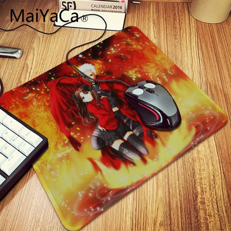 Lock Edge 18x22cm Maiyaca Fate Stay Night Противоскользящий прочный резиновый компьютерный коврик с запирающимися краями игровой коврик для клавиатуры - Цвет: Lock Edge 18x22cm