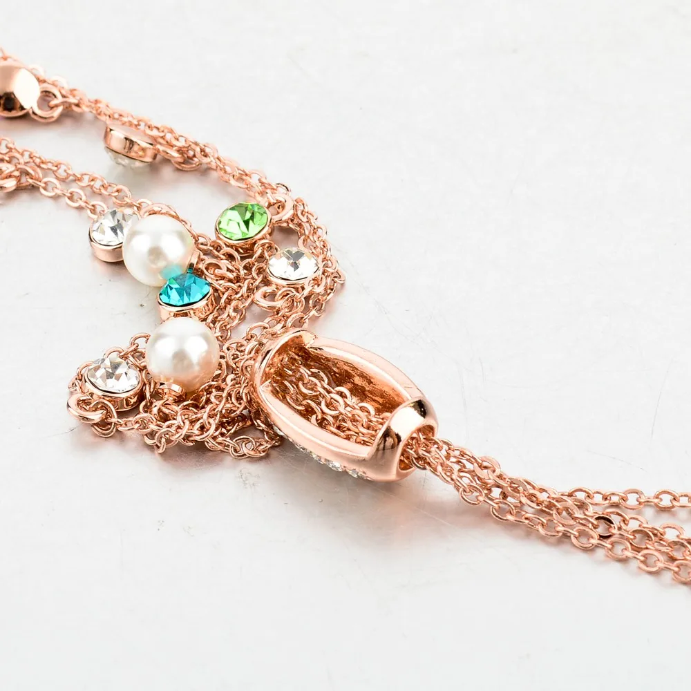 Женское многоцветное колье с подвеской в виде кисточки LongWay длинное золотистого