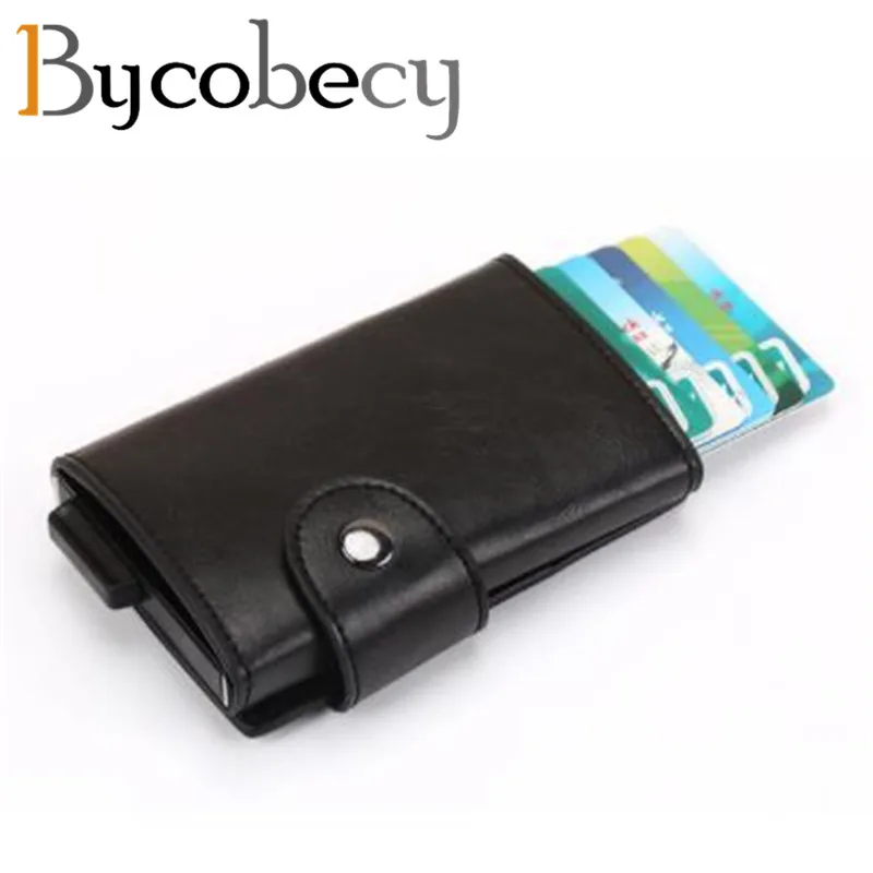 2021 новый стиль унисекс визитница Bycobecy RFID металлический бумажник автоматический