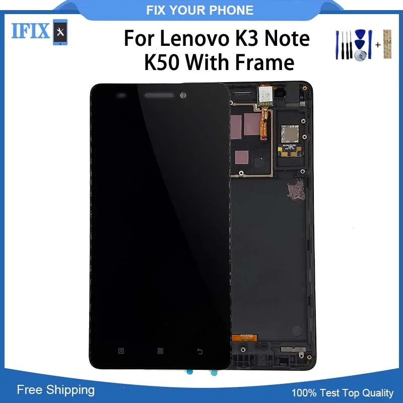 5 дюймов для Lenovo K3 Note K50 T5 дисплей с рамкой сенсорный экран дигитайзер LCD|Экраны