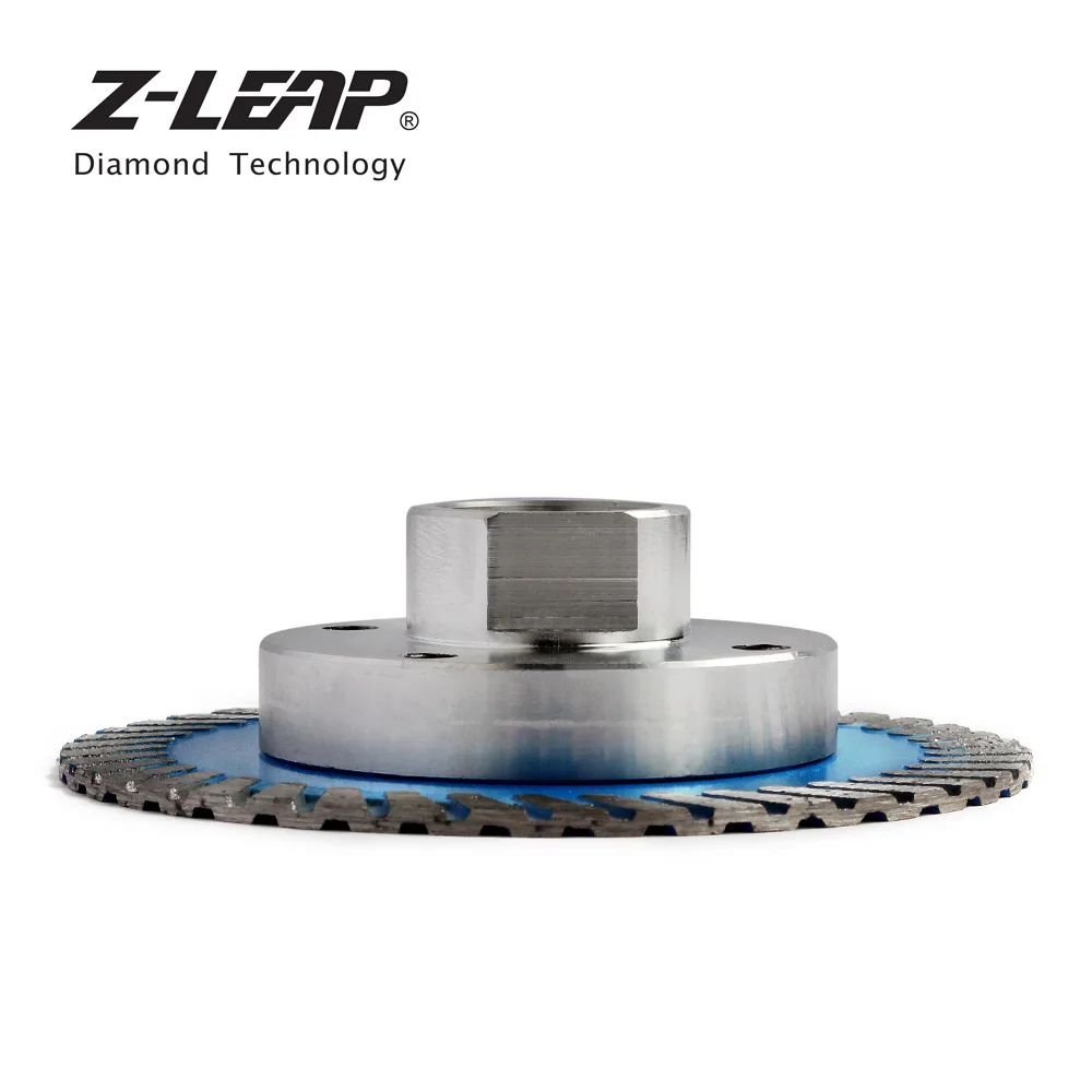Фото Z-LEAP Алмазный мини турбо режущий диск 75 мм со съемным фланцем M14 5/8-11 Алмазная резьба дисковая пила для камня гранита №2