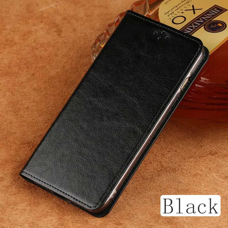01-Black Роскошный флип-чехол из натуральной кожи для Xiaomi Redmi 3 S, плоский и гладкий воск и масляная кожа, силиконовая внутренняя оболочка, чехол для телефона - Цвет: 01-Black