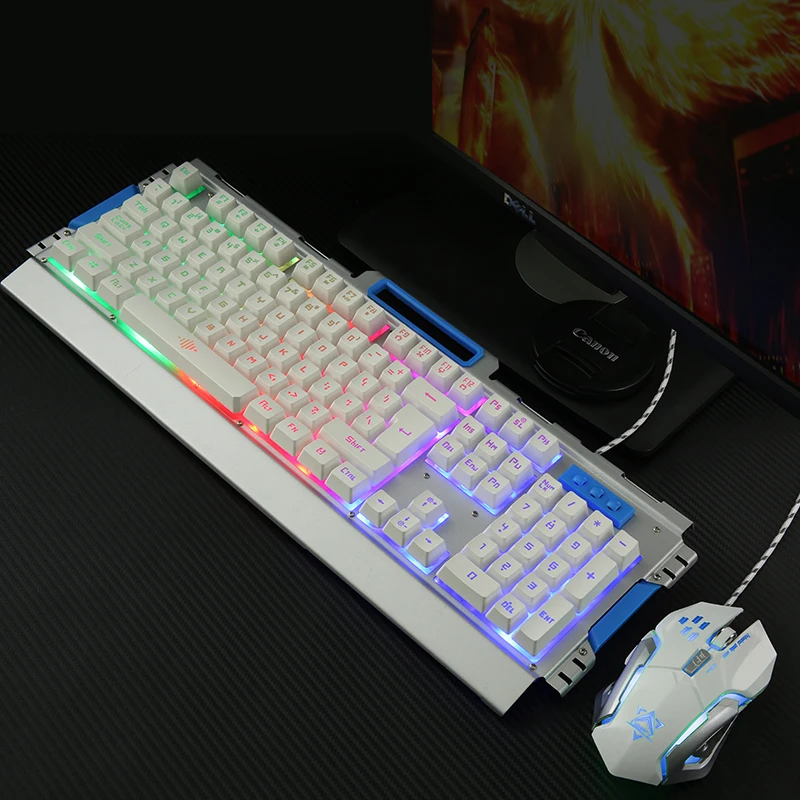 Проводная эргономичная Игровая Usb клавиатура K33 с радужной светодиодный Ной