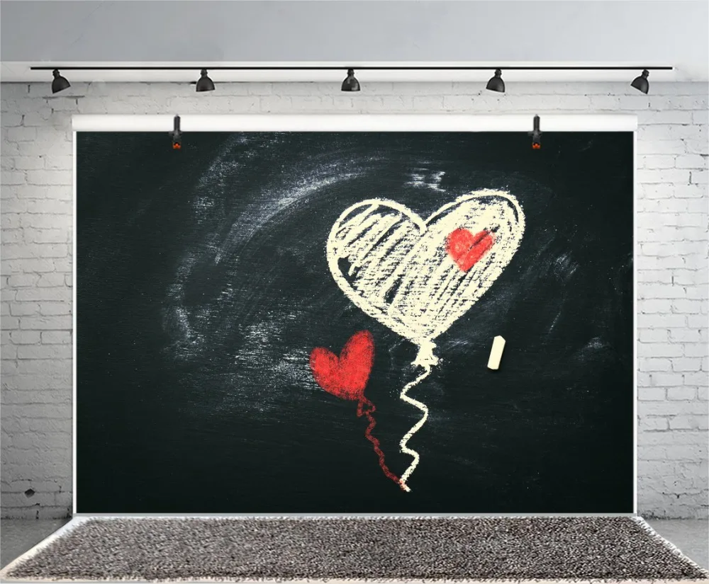 Laeacco Blackboard Мел любовь сердце узор День Святого Валентина детский фон для