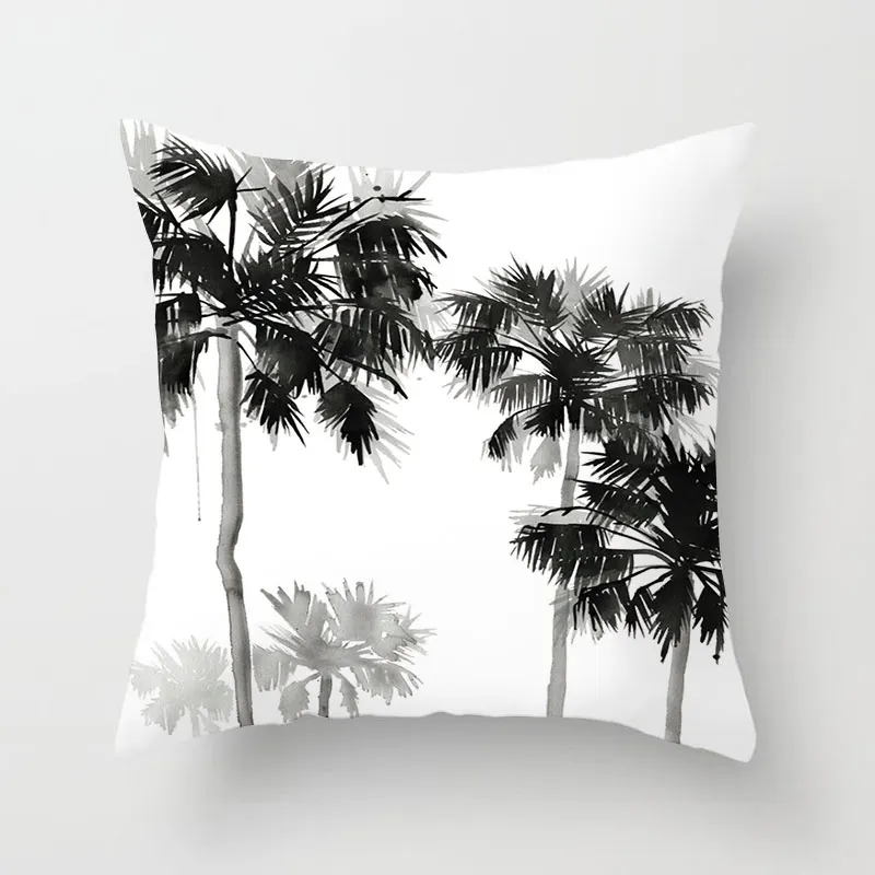 Черный и белый Palm Tree Корона Роуз наволочки современный Стиль 20 Стиль s Наволочки 44X44 см диван украшения для стула
