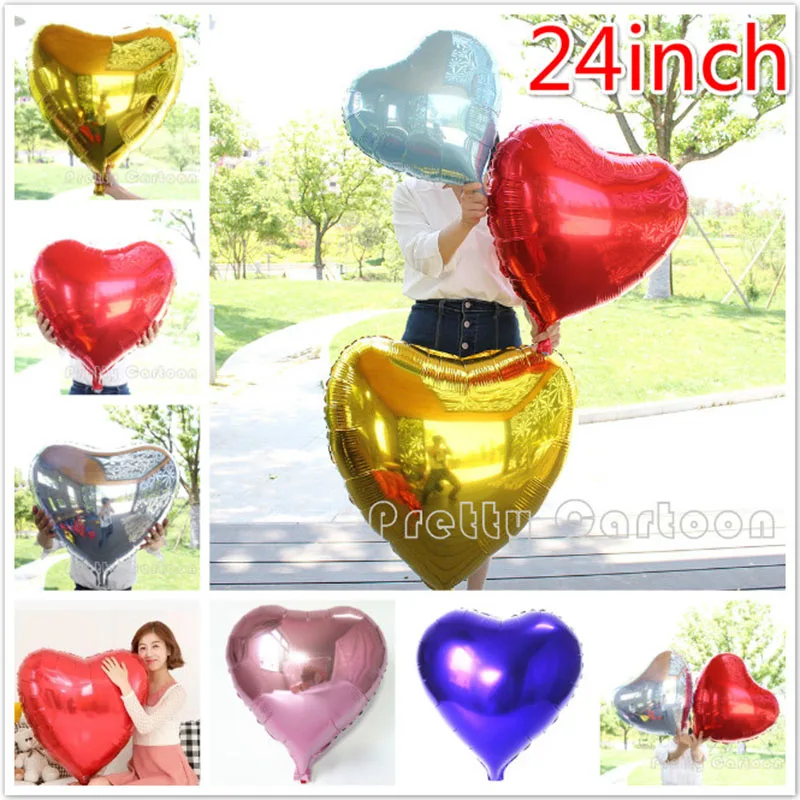 В форме сердца фольгированные шары большегрузных 24 ''дюйма Красное Сердце
