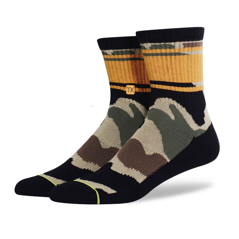 PEONFLY Beautiful Cotton Men's Socks Autumn And Winter Compression Colorful Square Happy Dress Men Size | Мужская одежда