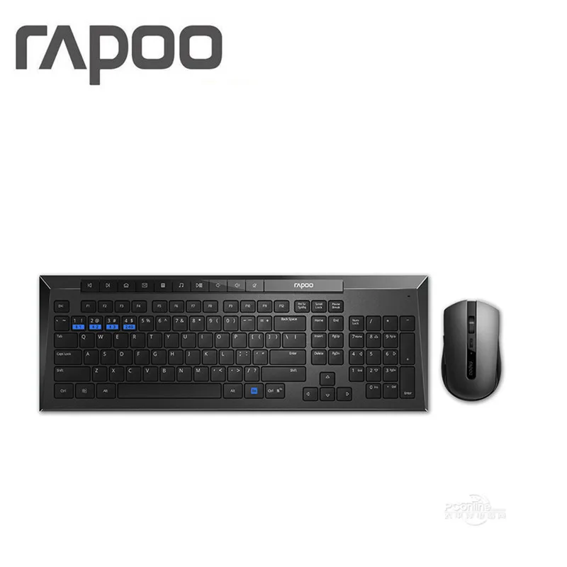 Rapoo мультимедиа беспроводная клавиатура мышь комбо с модным ультра тонким Whaterproof