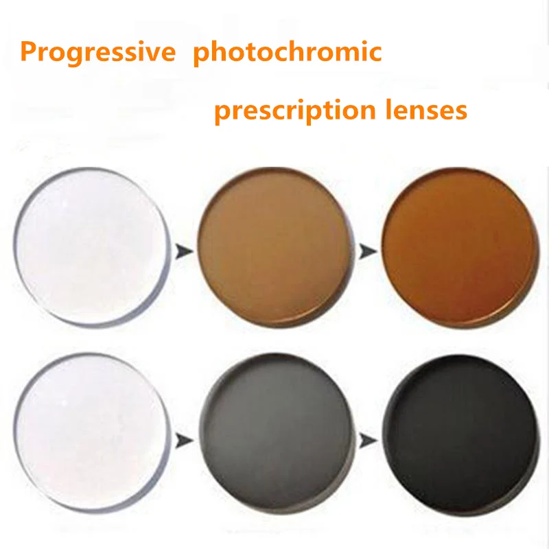 1.56/1.61/1.67 index grey/brown  High quality progressive  photochromic prescription color Lenses eyes o opticos myopia