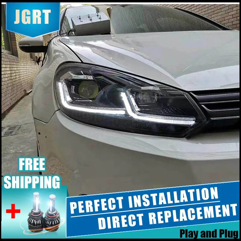 2 шт. светодиодный фары для VW Гольф 6 2010 2013 Автомобильный свет двойной ксеноновые