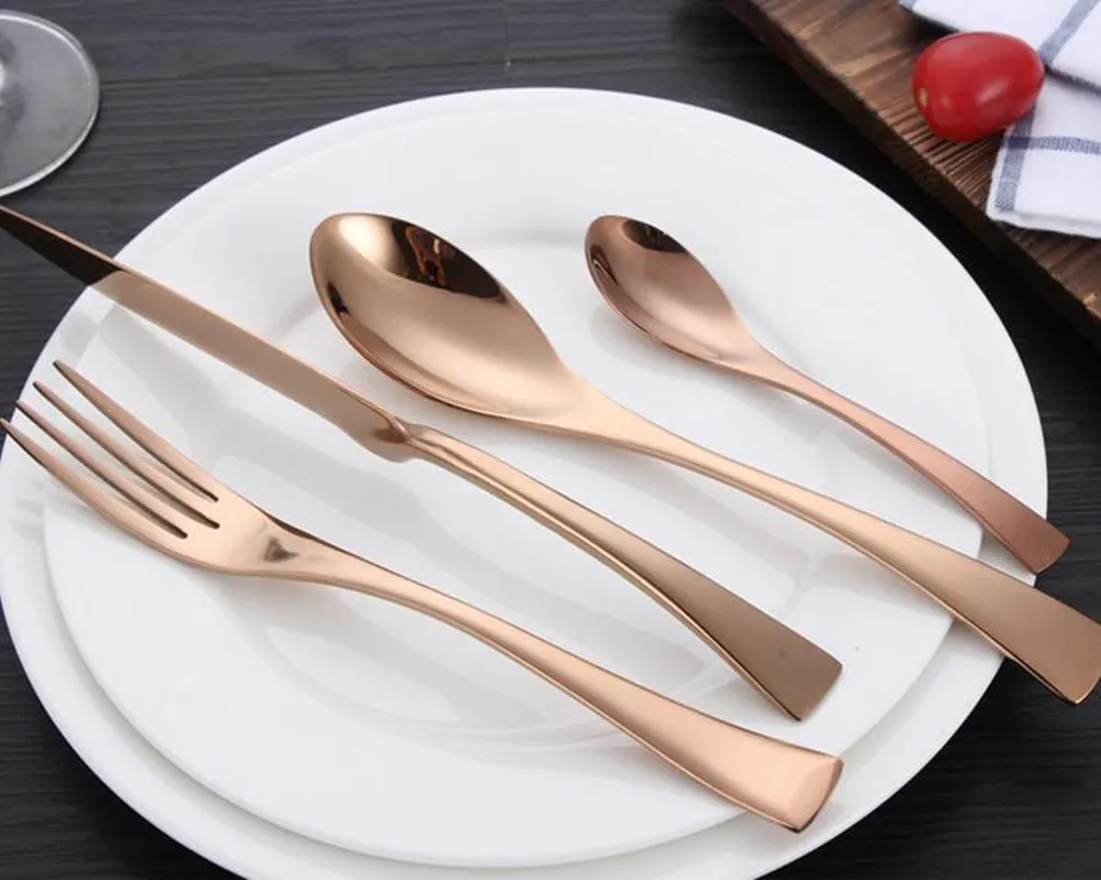KuBac 2017 Новинка 24 шт./компл. розовое золото KAYA 304 из нержавеющей стали|cutlery set|steak knives