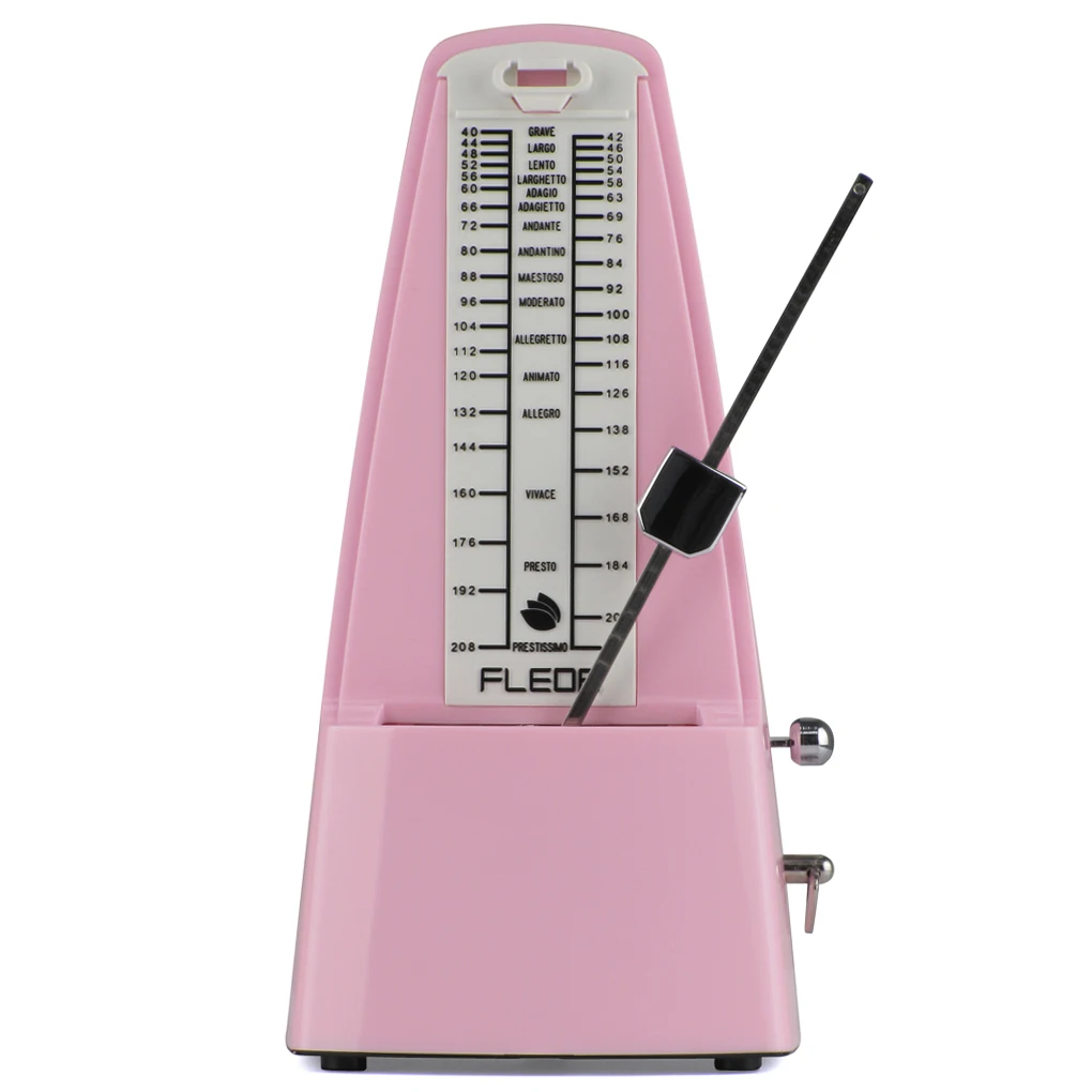 FLEOR Mechanical Metronome Pyramid Design for Piano Guitar Drums Bass Track Tempo and Beat Pink Color | Спорт и развлечения