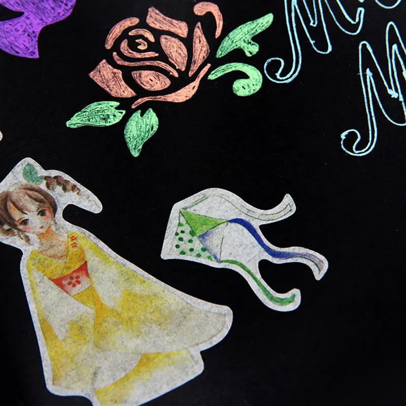 4 шт./лот Корейская креативная бумажная наклейка фиолетовое платье наклейки для