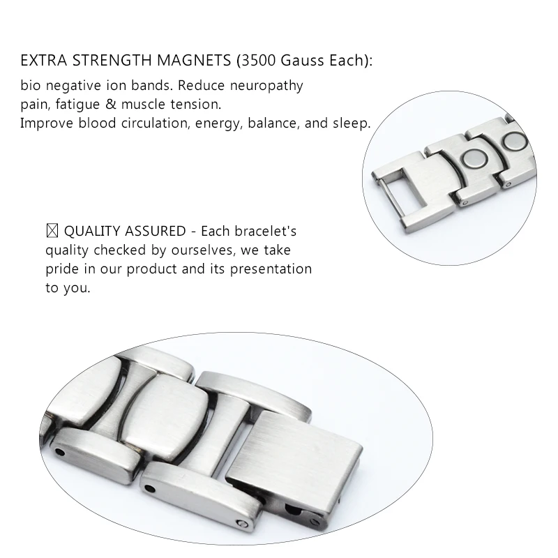 Escalus Men's Health Healing Bracelet For Men Antique Silver Color Magnetic 21pcs Magnet fashion Bracelets Jewelry Classic Charm |