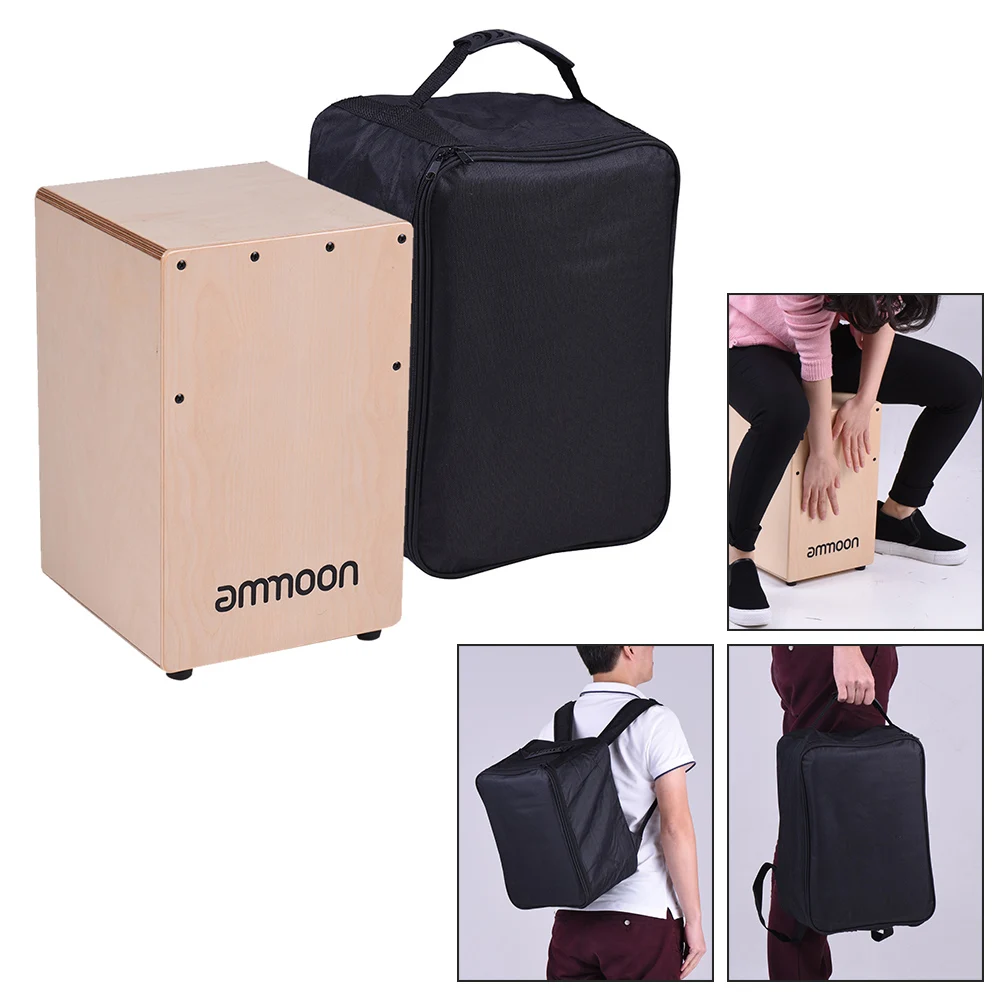Деревянный барабан ammoon Cajon березовый деревянный ручной ударный инструмент с