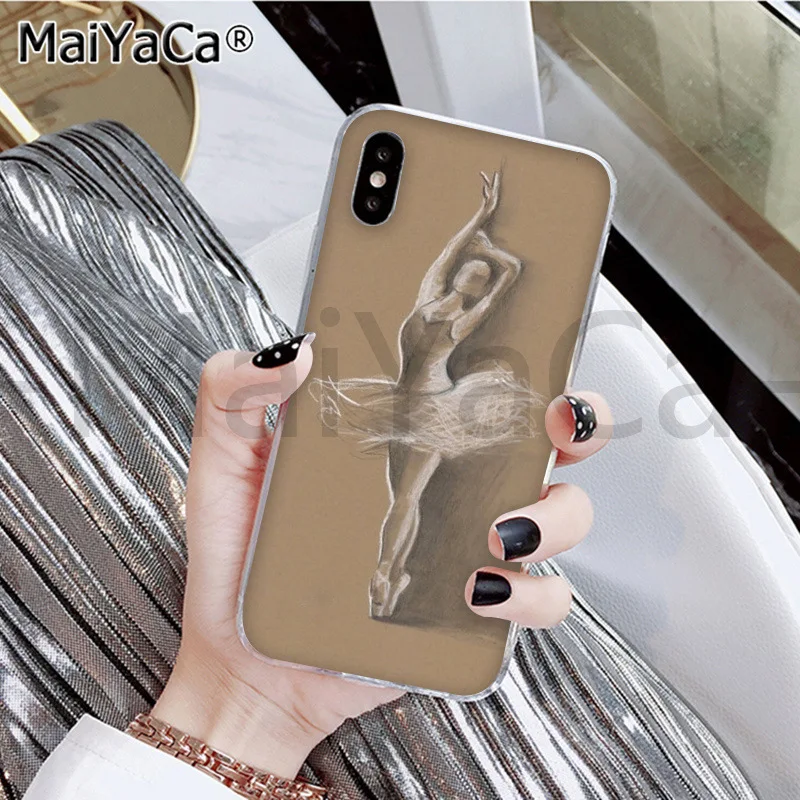 A9 MaiYaCa балерина девушка танцы черный ТПУ чехол для телефона iphone 11 pro 6S 6plus 7plus 8 8Plus X Xs MAX 5S XR - Color: A9