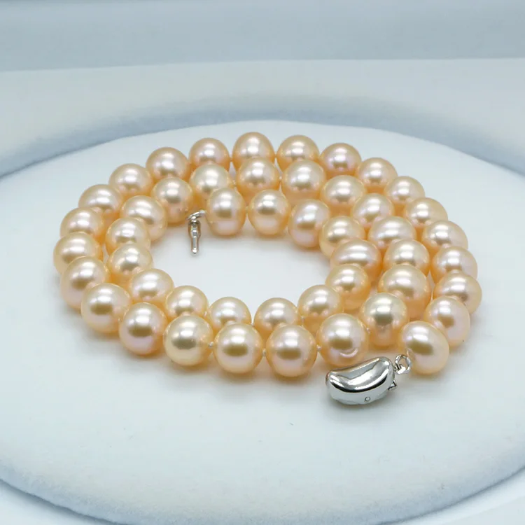 Ожерелье из серебра 925 пробы с натуральным пресноводным жемчугом 9-10 мм |