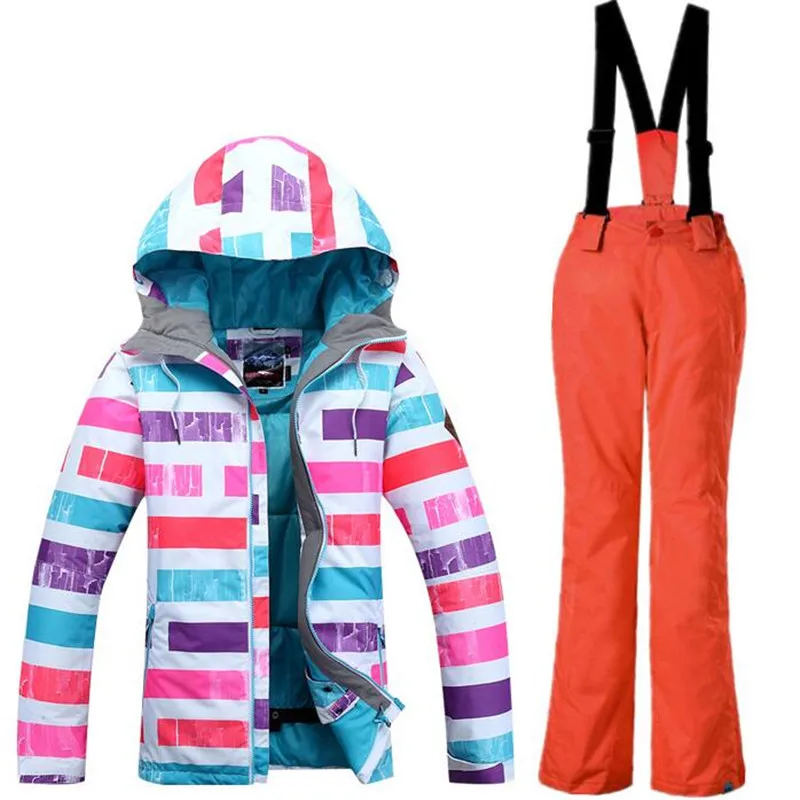 Gsou снег для девочек лыжный Водонепроницаемый ветрозащитная куртка снежной